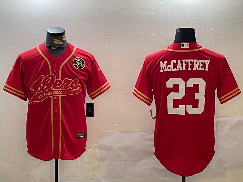 Men San Francisco 49ers #23 Mccaffrey Red Joint Name 2024 Nike Limited NFL Jersey style 12091->san francisco 49ers->NFL Jersey